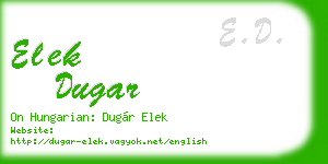 elek dugar business card
